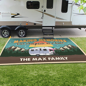 Custom Camping Patio Rug Welcome to Our Campsite Retro Mat For Camping Lovers CH07 896200