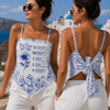 Personalized Name God Says I Am Initial Bible Toile De Jouy Tie Back Bandana Crop Top HO82 903538