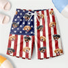 Custom Dog Photo With Us Flag Beach Short For Kid TH10 894103