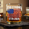 USA 250 Strong Flag American States Patriotic Whiskey Glass LM32 895337
