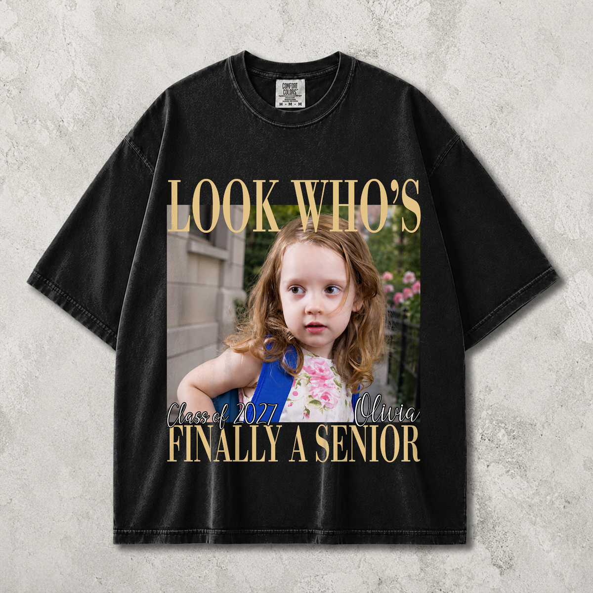 Custom Vintage Photo Look Who's Finally A Senior Class of 2027 Comfort Shirt CH07 180300