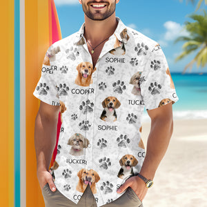 Custom Dog Photo With Paw Pattern Hawaii Shirt For Dog Lover TH10 894077