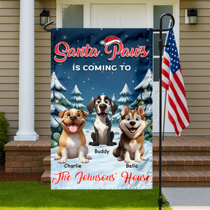 Custom Cute 3D Dog Santa Paws Is Coming To The Town Garden Flag LM32 895955