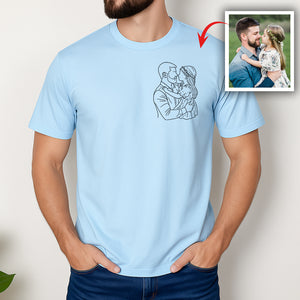 Custom Portrait Photo Drawing Style Family Bright Shirt Gift For Father's Day HO82 893986
