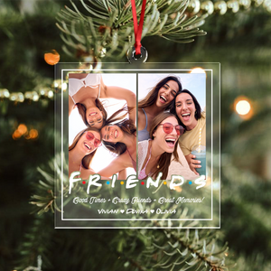 Custom Photo Custom Friend Forever Acrylic Ornament Christmas Gift For Besties, Best Friends HO82 900018