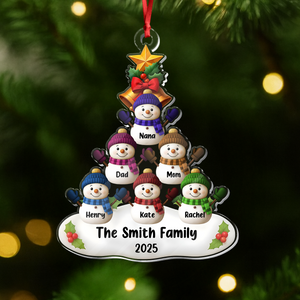 Custom Snowman Family Acrylic Ornament Gift For Christmas HO82 900074