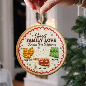 Sweet Family Love Knows No Distance - Personalized 3D Effect Ceramic Ornament LM32 897109