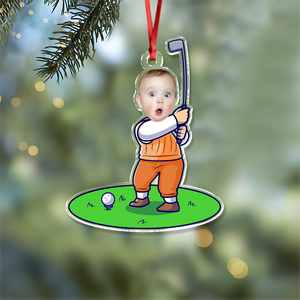 Custom Funny Face Golfer Acrylic Ornament HA75 892714