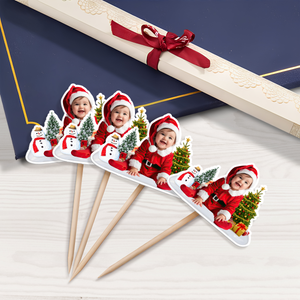Custom Photo Cute Baby Christmas Cupcake Topper CH07 899770
