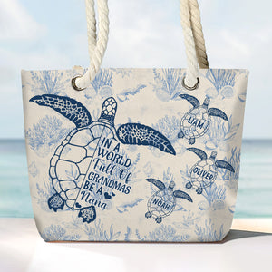 Toile De Jouy World Full Of Grandmas Beach Bag Personalized Gift For Family HO82 894846