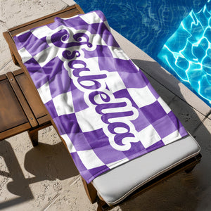 Personalized Vans Checker Pattern In Retro Style Beach Towel HA75 892798