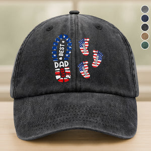 Best Dad Ever - Personalized Vintage Washed Denim Baseball Cap HO82 894394