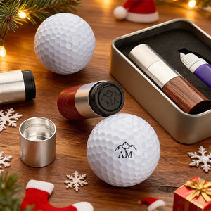 Customized Christmas Golf Ball Stamp Box, Golf Club Gift, Golf Lovers Gift CH07 899144