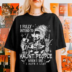 Personalized I Fully Intend To Haunt People Funny Halloween Dark Shirt HA75 897496