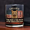 Custom Photo Cat Dad The Man The Myth American Flag Dad Rock Glass HA75 892400