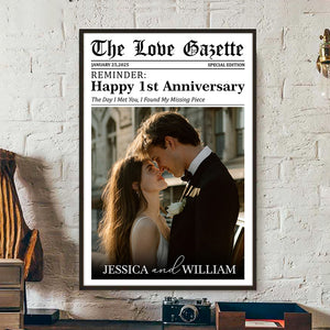The Love Gazette Custom Couple Photo Newspaper Style Poster Canvas Anniversary Gift for Couple CH07 896484