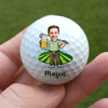 Personalised Colourful Male Female Cartoon Characters Quick Dry Golf Ball with Name Golf Course Sports Accessories Gift for Golf Lovers HO82 900914