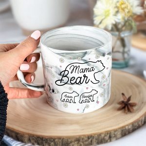 Mama Bear Family Personalized Marble Mug Mother's Day Gift For Mom HA75 892176