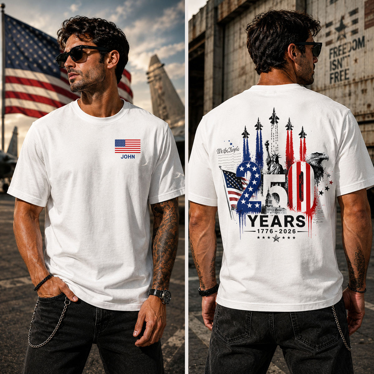 USA 250th Anniversary Comfort Shirt, Personalized American Flag Tee, 1776 2026 Patriotic Shirt, Independence Day Gift CH07 911978