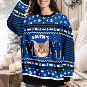 Custom Photo Cat Mom Cat Dad Ugly Sweater Christmas Gift HA75 897610