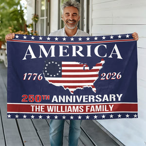 Personalized Family Name America 250th Anniversary Banner House Flag LM32 897163