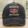 250 Years America Anniversary 250th Independence Day Washed Denim Baseball Cap HA75 897362
