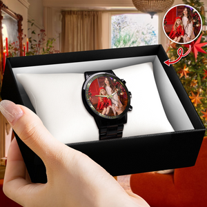 Custom Family Photo Men's Wrist Watch Christmas Gift For Dad, Grandpa HA75 892960