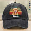 Custom Photo Dog Vintage Retro Washed Denim Baseball Cap HA75 897228