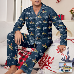 Custom Photo Merry Fishmas Pajamas Christmas Gift For Fishing Lovers, Fisherman HA75 898252