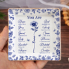 God Says You Are Christian Gift Toile De Jouy Birth Flower - Personalized Jewelry Dish TH10 894793