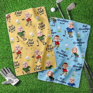 Custom Kid Face Best Dad By Par Golf Towel LM32 893645