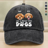 Custom Photo Life Is Better With Dogs Washed Denim Baseball Cap HA75 892582