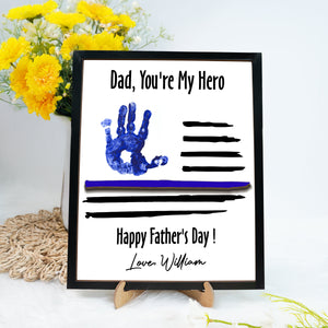 Custom Kid Hand Down Thank To Dad 2-Layered Wooden Plaque With Stand LM32 893555