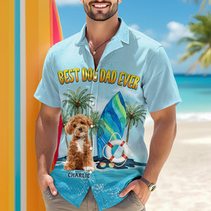 Custom Photo Best Dog Dad And Mom Ever Hawaiian Shirt For Vacations & Gifts LM32 893717