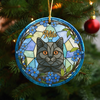 Custom Cat Photo With Flower Memorial Ceramic Ornament - Personalized Gift For Cat Lovers HO82 903328
