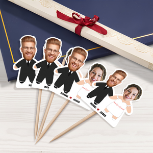Custom Photo Face Wedding Couple Decoration Cupcake Toppers HA75 892222