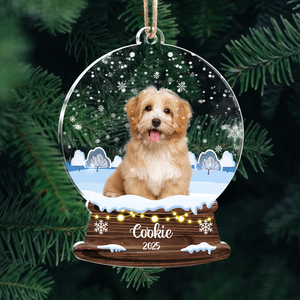 Custom Dog Photo Snowball Acrylic Ornament Christmas Gift For Dog Lovers CH07 896808