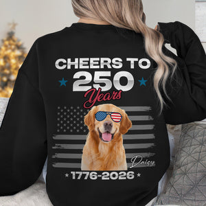 Custom Dog Photo With Big Foot Cheer To 250 Years Of Freedom Patriot Backside Shirt LM32 895271
