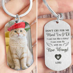 Custom Photo Don't Cry For Me - Memorial Metal Keychain Sympathy Gift, Gift For Pet Owners, Pet Lovers HO82 894494