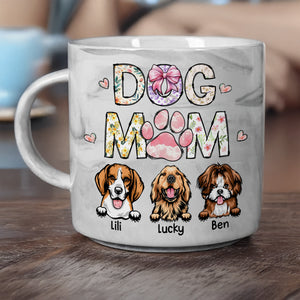 Cat Mom Dog Mom Floral Personalized Marble Mug CH07 895532