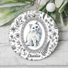 Custom Photo Watercolor Portrait Toile de Jouy Style Christmas Ceramic Ornament, Gift for Pet Lovers LM32 669743