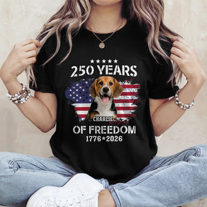 Custom Dog Photo Celebrate 250 Years of America Dark Shirt CH07 899772