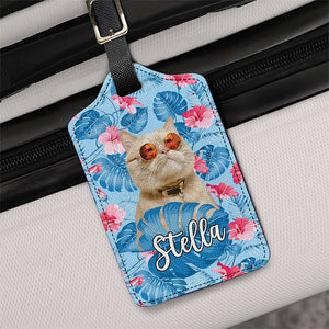 Custom Photo Dog Cat Tropical Pattern Luggage Tag HA75 892720