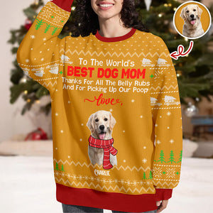 Custom Funny Dog Photo Thank For All The Belly Rubs Ugly Sweater LM32 895577