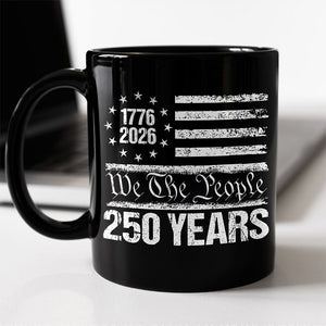 250 Years USA 250th Birthday 1776-2026 Eagle Flag Black Mug HO82 894578