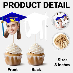 Custom Face Photo With Graduation Hat Cupcake Toppers For Party TH10 892497