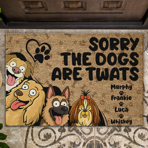 Sorry The Dogs Are Twats Personalized Welcome Doormat Gift For Dog Lover HO82 893720