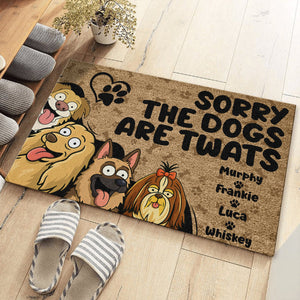 Sorry The Dogs Are Twats Personalized Welcome Doormat Gift For Dog Lover HO82 893720