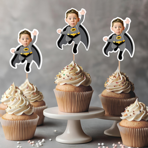 Custom Superheroes Photo Cupcake Toppers Peronalized Birthday Gift CH07 895348