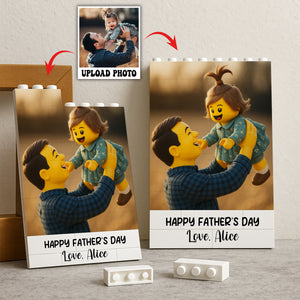 Custom Lego Photo Dad - Kid Family Rectangle Shaped Building Brick Blocks Gift LM32 893563